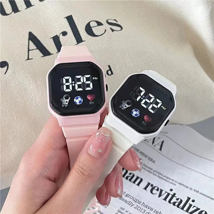 Waterproof LED Digital Kids Sport Watch Silicone Strap Inspirational Watches