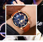 2PCS Set Fashion Calendar Watches Male Business Casual Brown Leather - Inspirational Watches