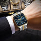 POEDAGAR Business Quartz Man Wristwatch Stainless Steel Waterproof Luminous Men Clock Chronograph Date Sport Men&
