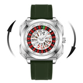Roulette Sports Style Fashion Night Light Square Watch Inspirational Watches