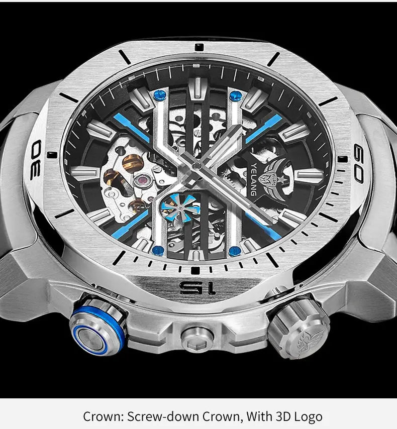 44mm Vintage Dial Luxury Sapphire Automatic Mechanical Waterproof Inspirational Watches