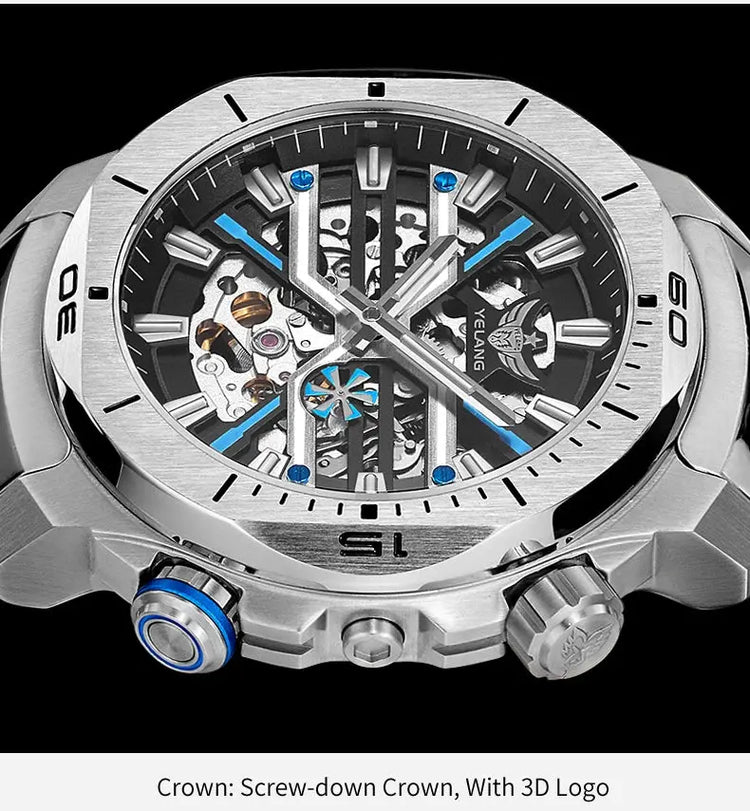 44mm Vintage Dial Luxury Sapphire Automatic Mechanical Waterproof Inspirational Watches