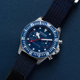 SEESTERN Chronograph Man of Watch Mechanical Tianjin ST1901 Movement Sapphire Wristwatches Nylon Sticker Strap Luminous Skeleton Inspirational Watches