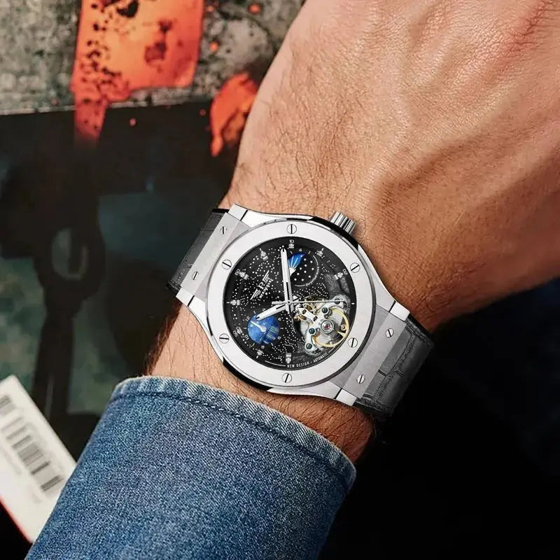 Moon Phase Automatic Luxury Fashion Business Watch Inspirational Watches