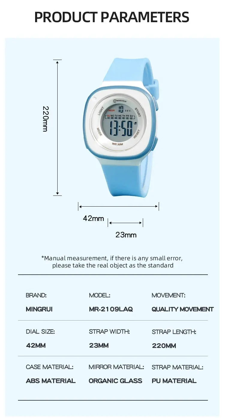 30M Waterproof Digital  Kids Watch Inspirational Watches