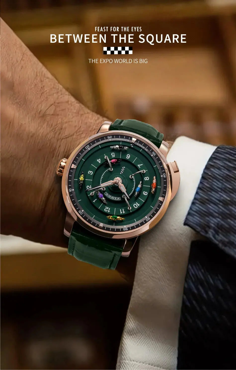 Horse Gambling Full Automatic Mechanical Inspirational Watches