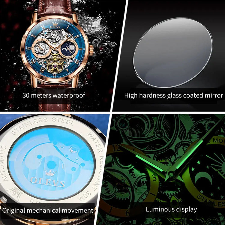 Skeleton Moon Phase Automatic Tourbillon Watch Inspirational Watches