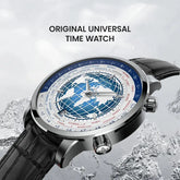 World Time Luxury Business Formal Automatic Mechanical Inspirational Watches