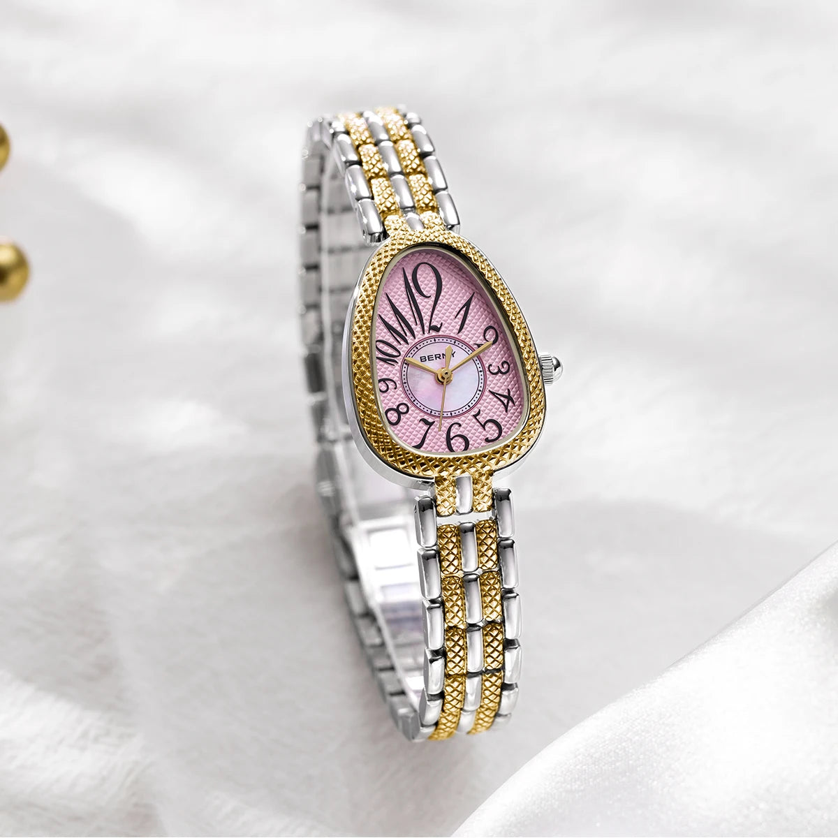 BERNY Snake-shaped Watch for Women Quartz Miyota 2035 Fashion Jewelry Bracelet Silver Gold Ladies Wristwatch Luxury Gift Watches Inspirational Watches