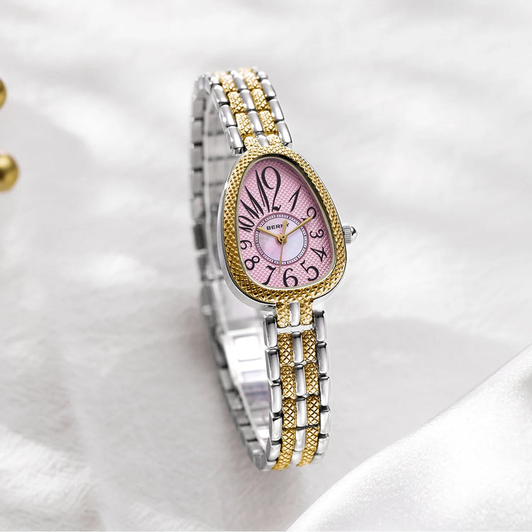 BERNY Snake-shaped Watch for Women Quartz Miyota 2035 Fashion Jewelry Bracelet Silver Gold Ladies Wristwatch Luxury Gift Watches Inspirational Watches