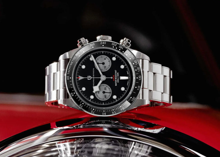 Panda Retro Sport Chronograph Luxury Quartz Watch For Men Sapphire mirror 10Bar Waterproof - Inspirational Watches
