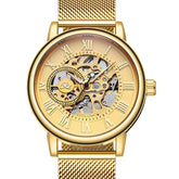 Mechanical Hand Wind Watch for Men Top Brand Luxury Fashion Skeleton Mesh Strap Wristwatch Male Clock Montre Homme Drop Shipping Inspirational Watches