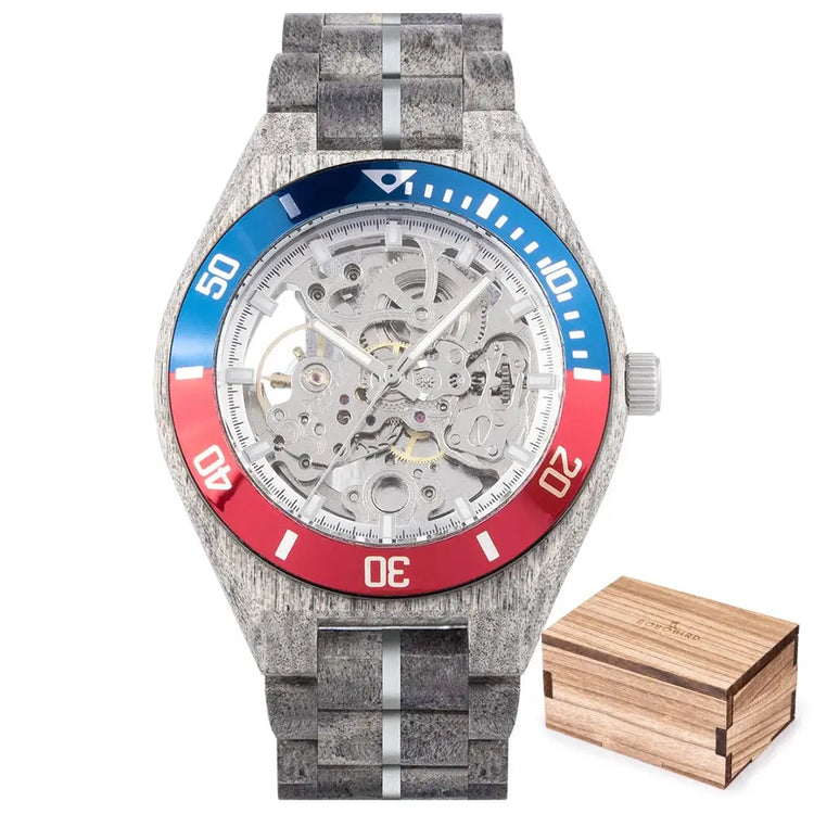 Luxury Wooden Mechanical Watches for Men – Premium Automatic Timepiece with Oversized Dial - Inspirational Watches