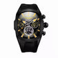 Reef Tiger 316L Stainless Steel Wine Barrel Automatic Watch Fashion Mulitfunction Tourbillon Mechanical Watches for Men RGA3069 Inspirational Watches