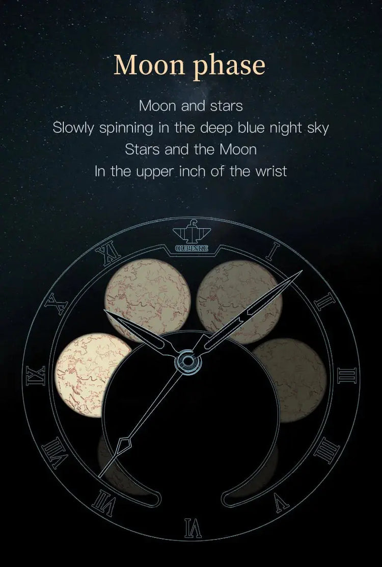 Moon Phase Starry Sky Japan Automatic Mechanical Wristwatch Inspirational Watches