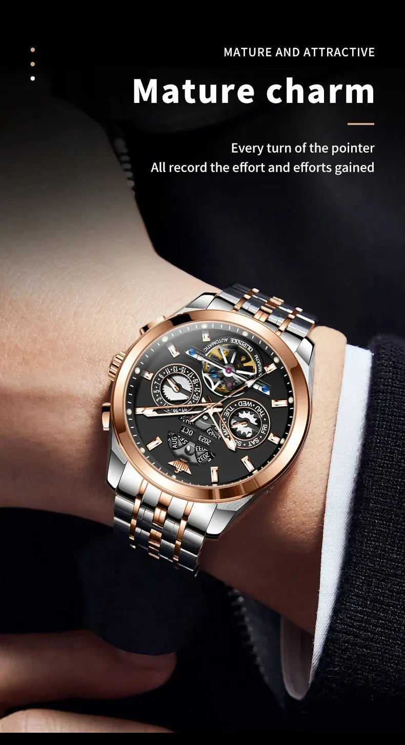 Automatic Luxury Waterproof Hollow Skeleton Watch - Inspirational Watches