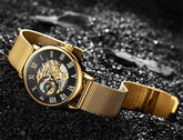 Mechanical Hand Wind Watch for Men Top Brand Luxury Fashion Skeleton Mesh Strap Wristwatch Male Clock Montre Homme Drop Shipping Inspirational Watches