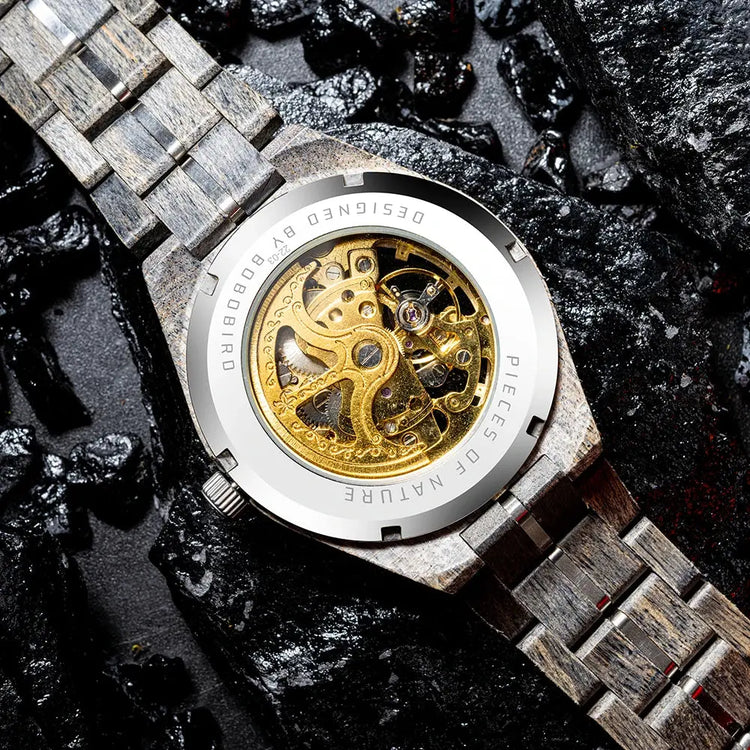 Luxury Wooden Mechanical Watches for Men – Premium Automatic Timepiece with Oversized Dial - Inspirational Watches