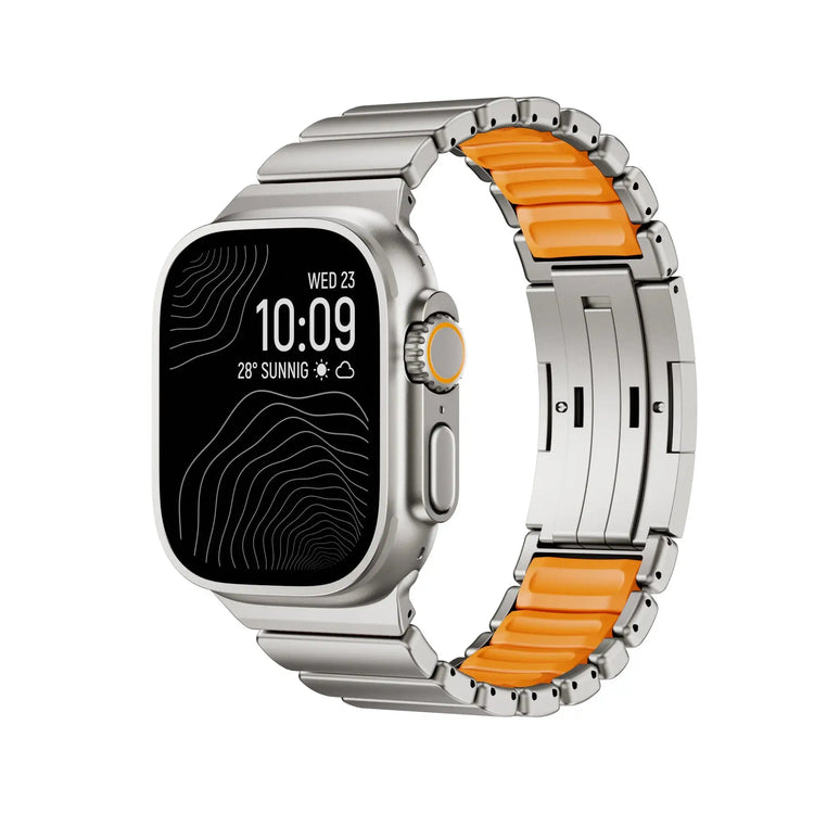 Titanium and Silicone Apple Watch Strap
