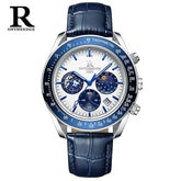 Chronograph Style Multifunction 6-Hand Big Dial Wristwatch for Business & Sports - Inspirational Watches
