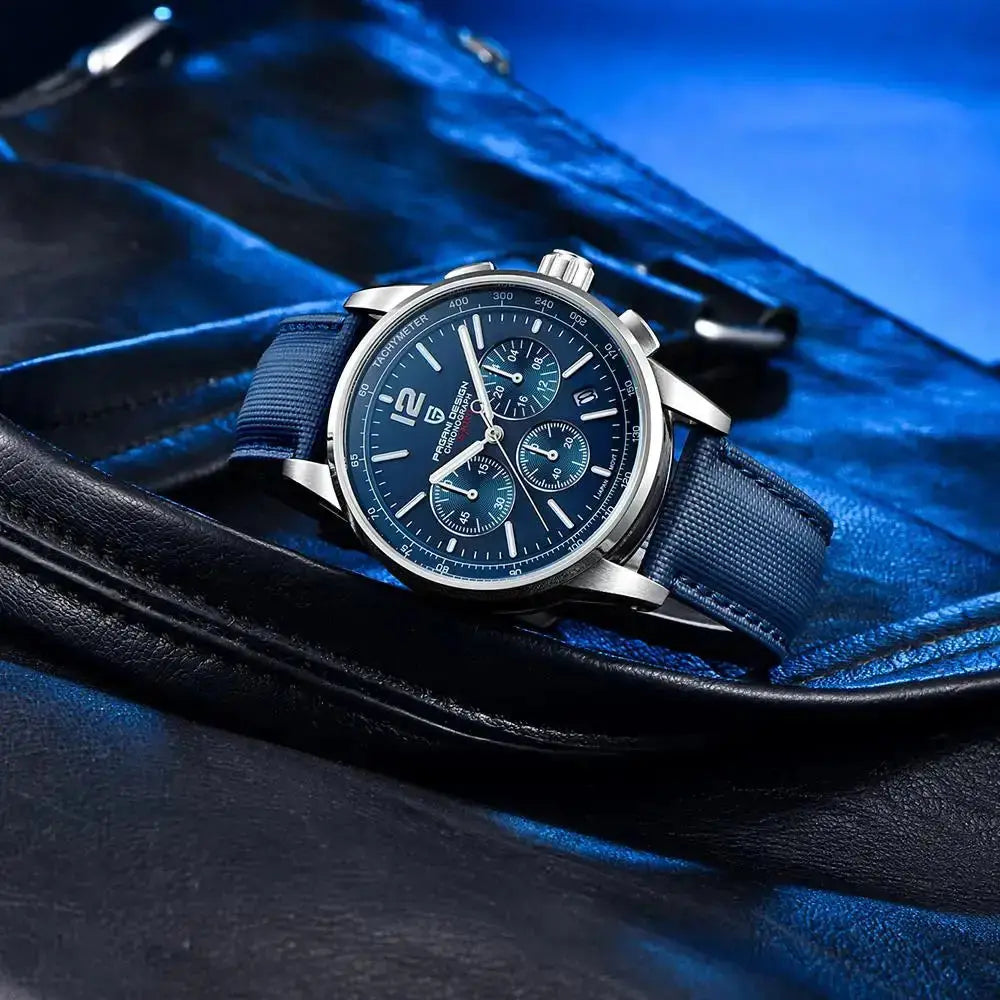 Chronograph Japan Vk63 Sport Quartz Wristwatch Sapphire Date 100m Waterproof - Inspirational Watches