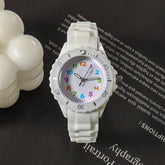 Analog Kids Watch Silicone Band Colorful Number Inspirational Watches
