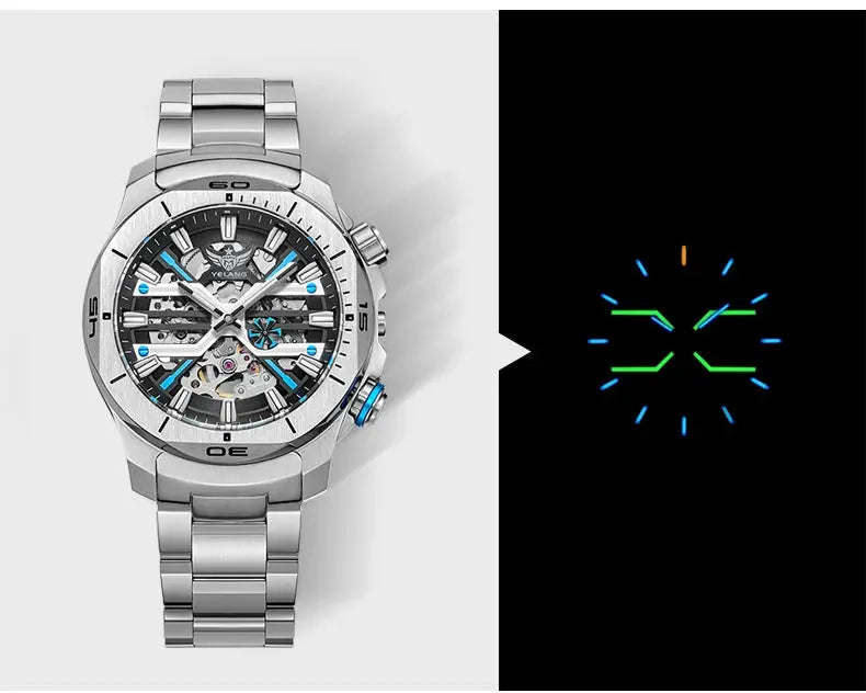 44mm Vintage Dial Luxury Sapphire Automatic Mechanical Waterproof Inspirational Watches