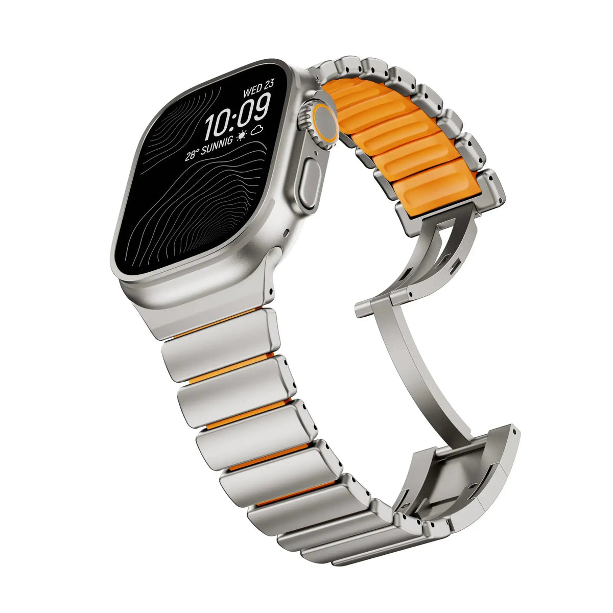 Titanium and Silicone Apple Watch Strap