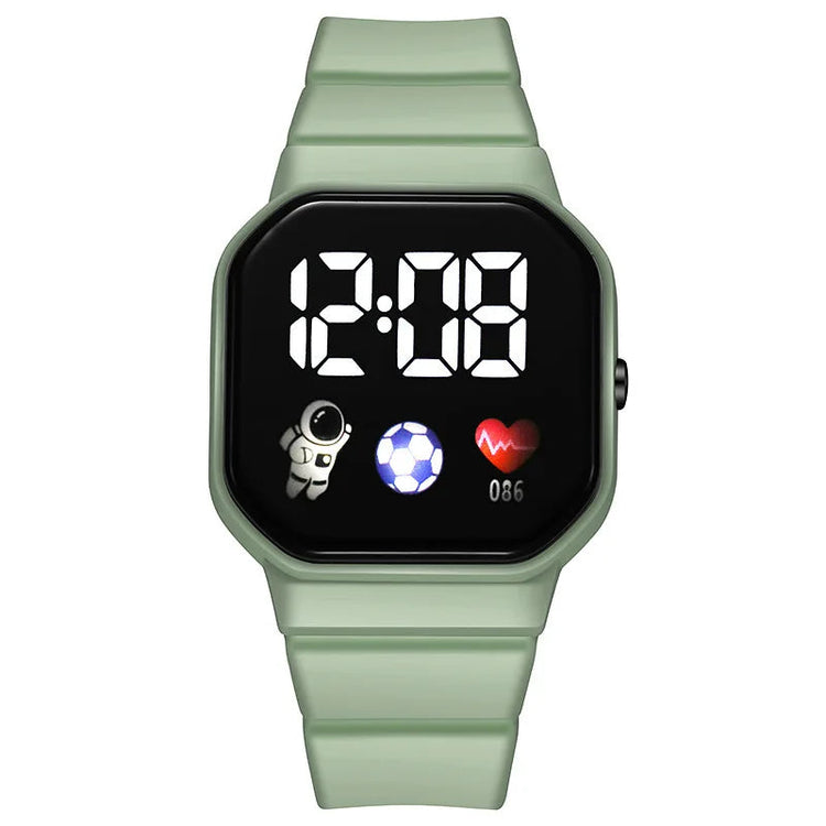 Waterproof LED Digital Kids Sport Watch Silicone Strap Inspirational Watches