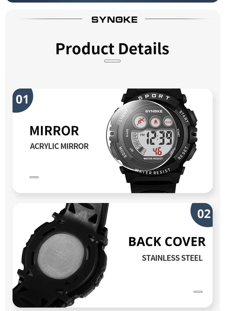 30M Waterproof Electronic Kids Sports Watch Inspirational Watches