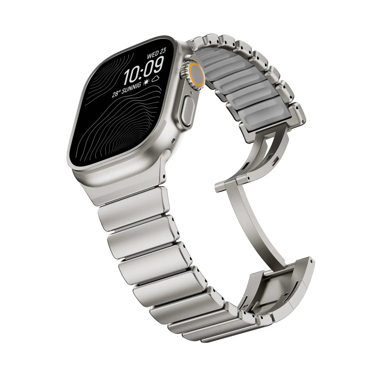 Titanium and Silicone Apple Watch Strap
