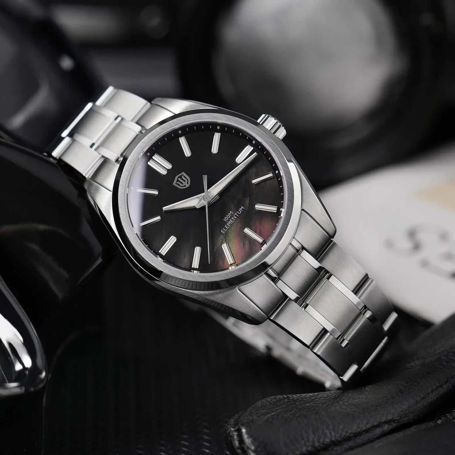 Watchdives WD0003C Quartz Watch VH31 Sweep Seconds Movement 38mm ice Crack Dial Sapphire Luminous 100m Waterproof Men Wristwatch Inspirational Watches