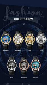 Automatic Mechanical Skeleton Watch Leather Strap Inspirational Watches