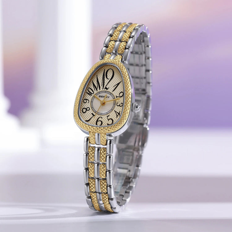 BERNY Snake-shaped Watch for Women Quartz Miyota 2035 Fashion Jewelry Bracelet Silver Gold Ladies Wristwatch Luxury Gift Watches Inspirational Watches