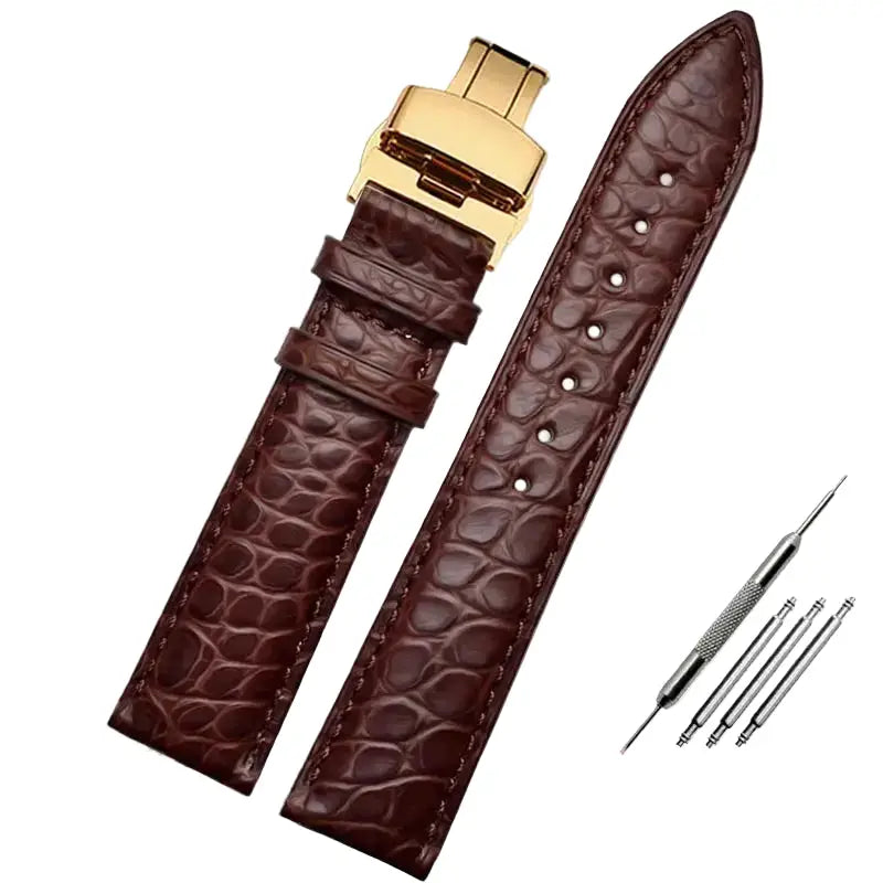 Premium Crocodile-Pattern Leather Watch Strap