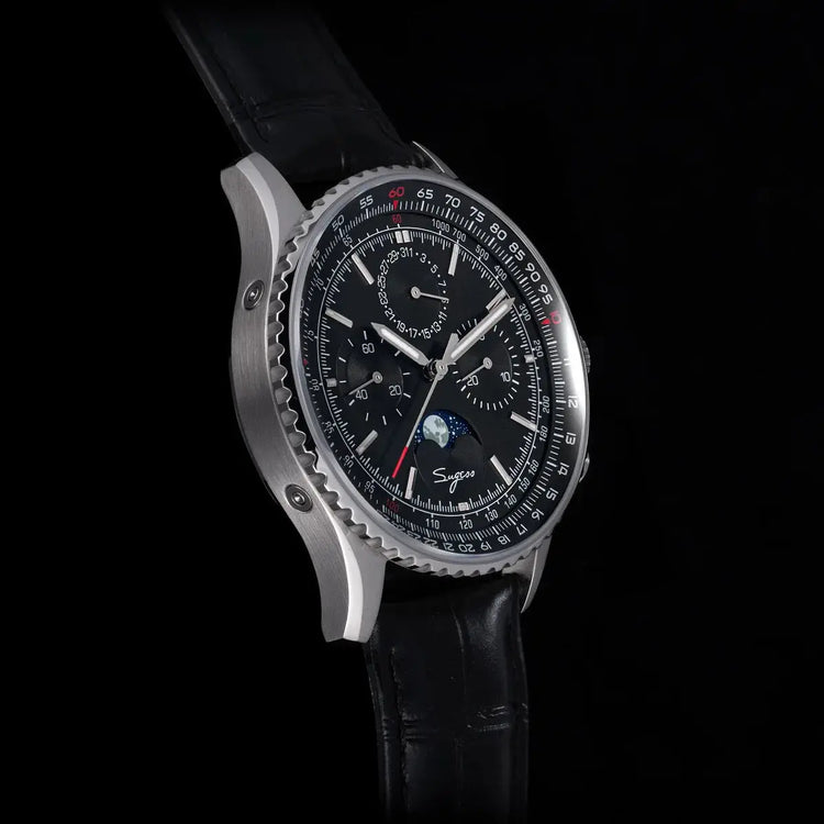 Moon phase Pilot Chronograph Mechanical Tianjin ST1908 Movement Inspirational Watches