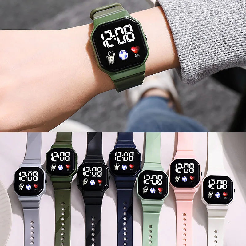 Waterproof LED Digital Kids Sport Watch Silicone Strap Inspirational Watches
