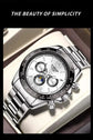 Automatic Watch with Ceramic Bezel Three Eyes Six Hands Waterproof Luminous - Inspirational Watches