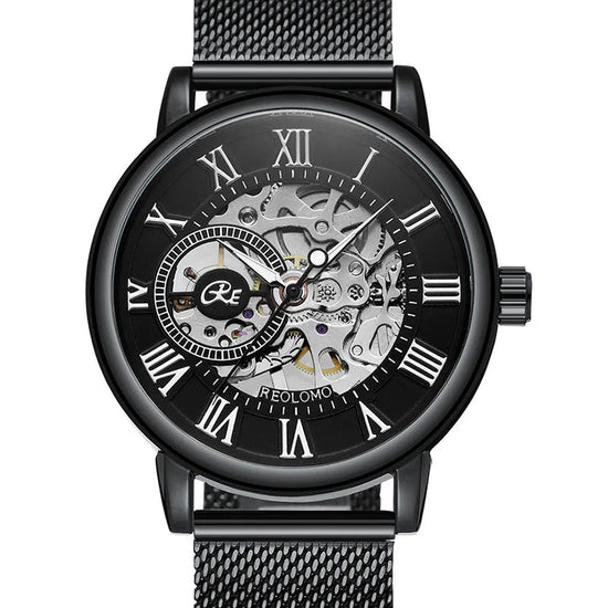 Mechanical Hand Wind Watch for Men Top Brand Luxury Fashion Skeleton Mesh Strap Wristwatch Male Clock Montre Homme Drop Shipping Inspirational Watches