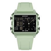 Square Dual Time Electronic Watch Waterproof - Inspirational Watches