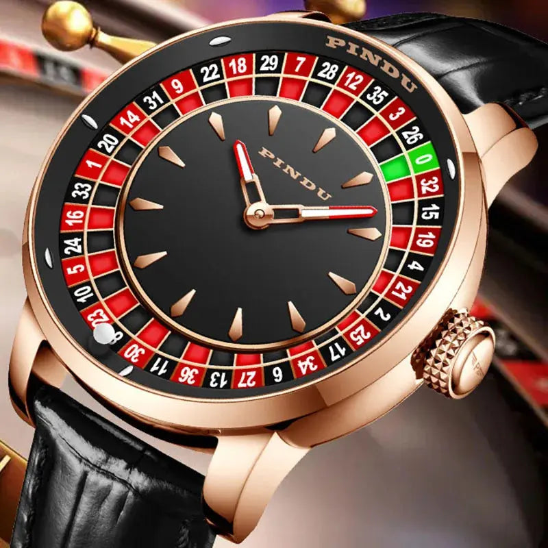 Design Automatic Mechanical Watch Movement Rotating Dial Roulette Watch - Inspirational Watches