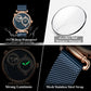POEDAGAR Fashion Man Clock Dual Time Zone Display Waterproof Date Men Watch Sports Mesh Stainless Steel Men&