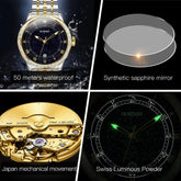 Original Automatic Watch for Men Luxury Japanese Diamond Luminous Inspirational Watches