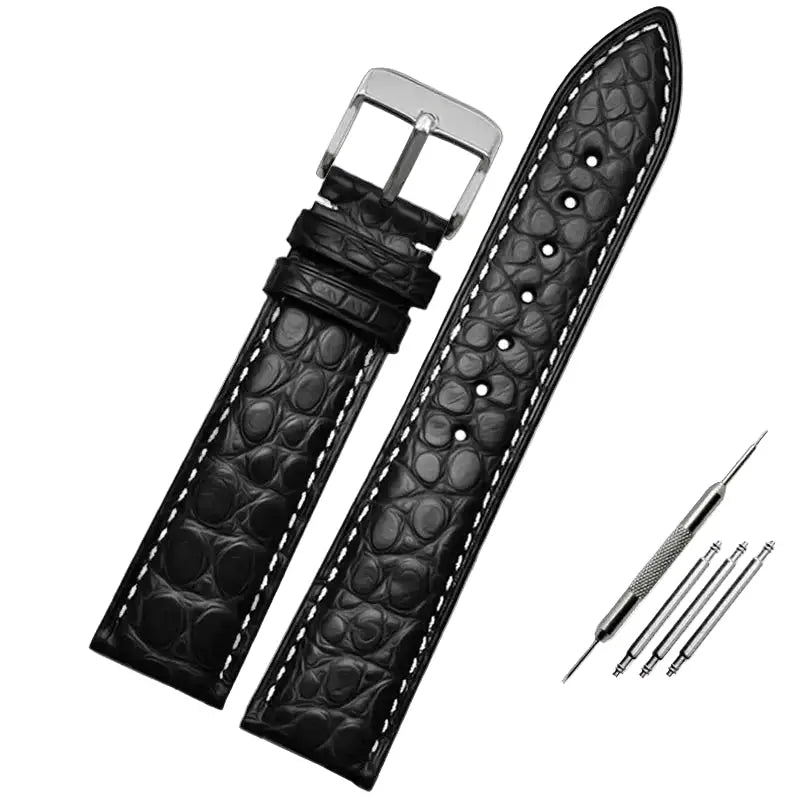Premium Crocodile-Pattern Leather Watch Strap