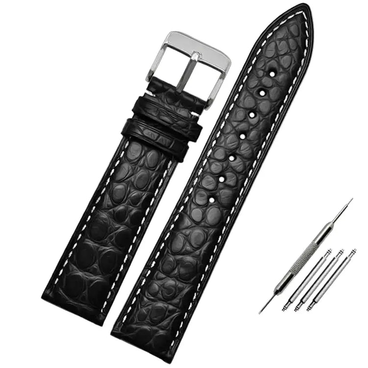 Premium Crocodile-Pattern Leather Watch Strap