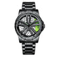 Automotive Wheel Hub Watch with 360° rotating racing dial