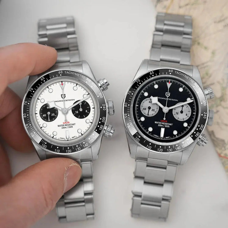 Panda Retro Sport Chronograph Luxury Quartz Watch For Men Sapphire mirror 10Bar Waterproof - Inspirational Watches