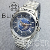 Time Earth Map Mechanical Sapphire Crystal Waterproof Luminous Inspirational Watches