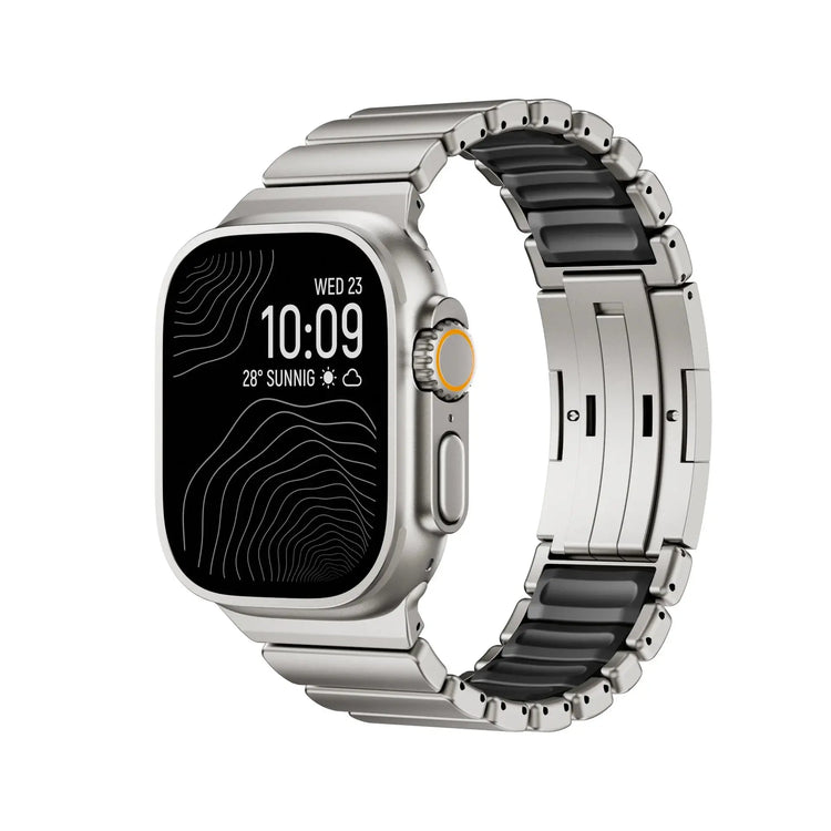 Titanium and Silicone Apple Watch Strap