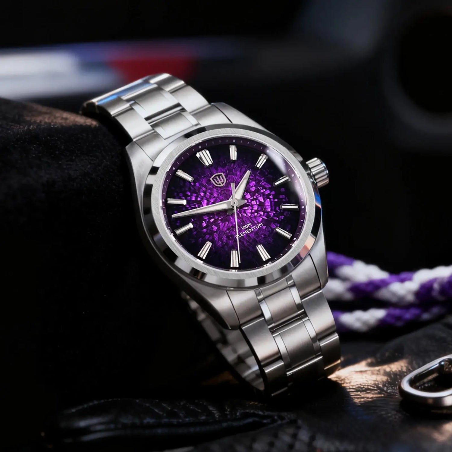 Watchdives WD0003C Quartz Watch VH31 Sweep Seconds Movement 38mm ice Crack Dial Sapphire Luminous 100m Waterproof Men Wristwatch Inspirational Watches